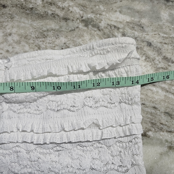 White Lace Bandeau Crop Top by Papaya – Size M - Picture 8 of 9